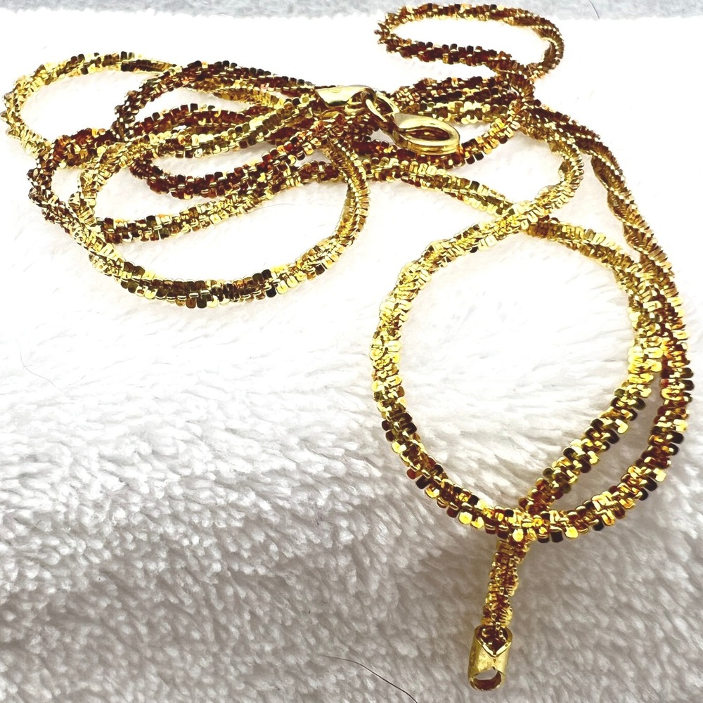 Vermeil Gold Over Sterling Silver Chain Necklace Italy Margarita 5.8g 20"